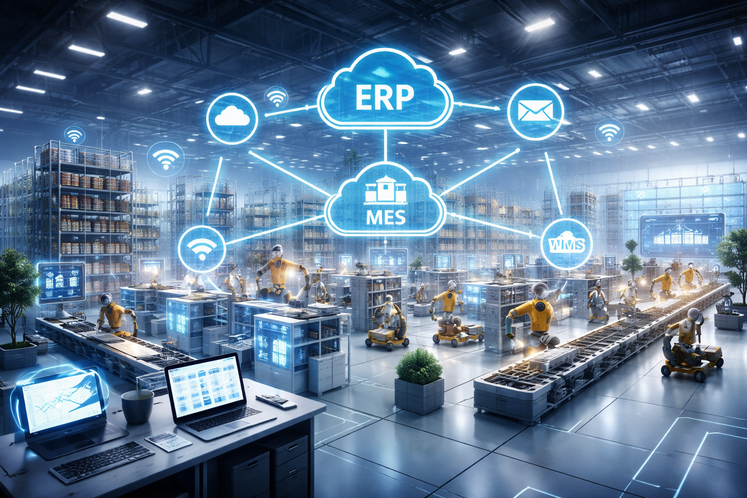 commsult blog - Smart Factory Software: Menghubungkan ERP, MES, dan Warehouse untuk Industry 4.0